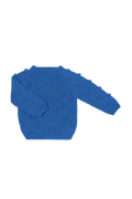 Sweterek popcorn z wełny merino BLUE