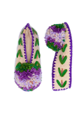Wełniane kapcie z pomponem Mousakas MOUSAKAS