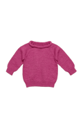 Georgette-Babypullover aus Merinowolle FUCHSIA