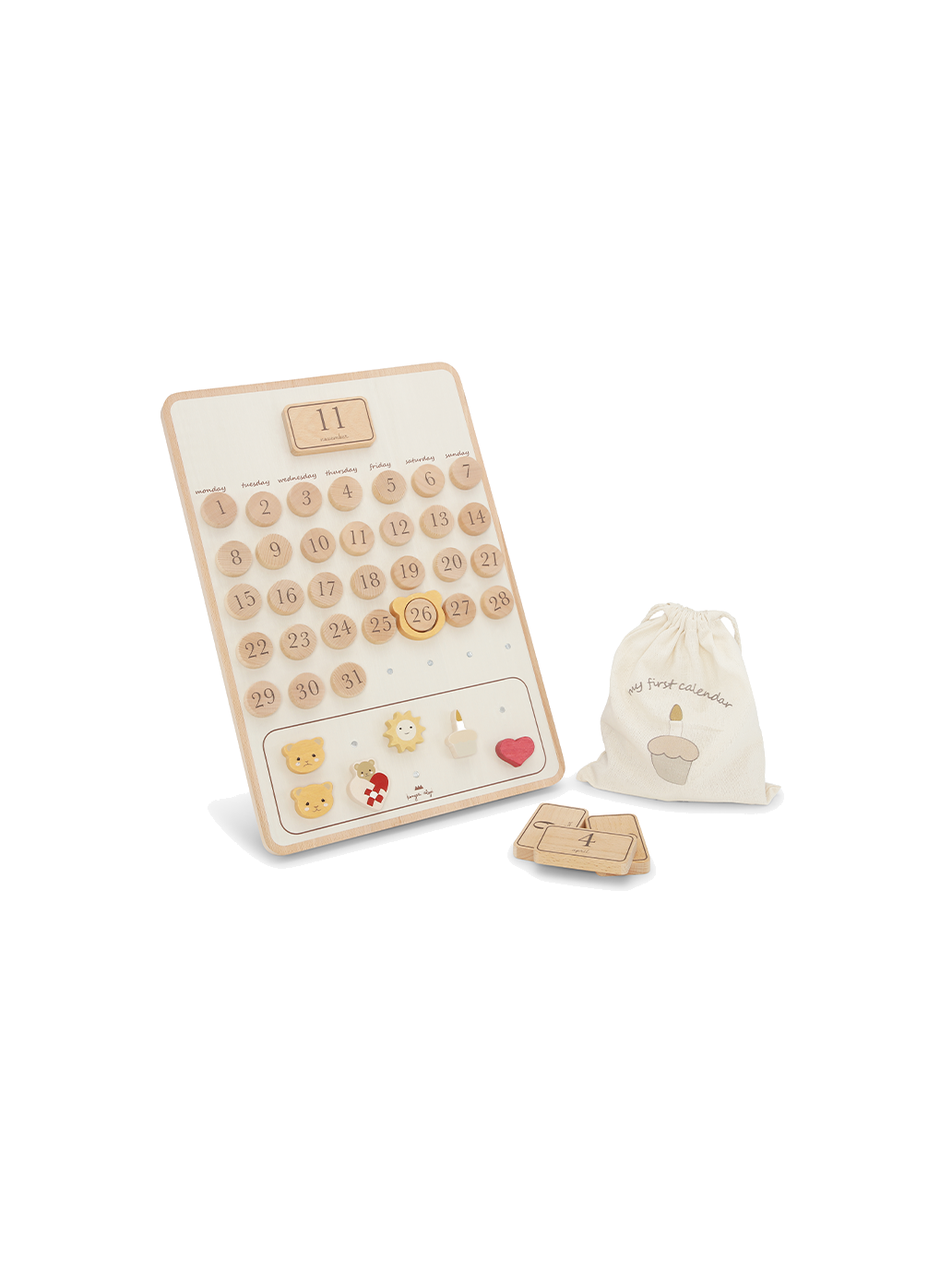 Drewniany kalendarz dla dzieci Konges Slojd BÉBÉ Concept