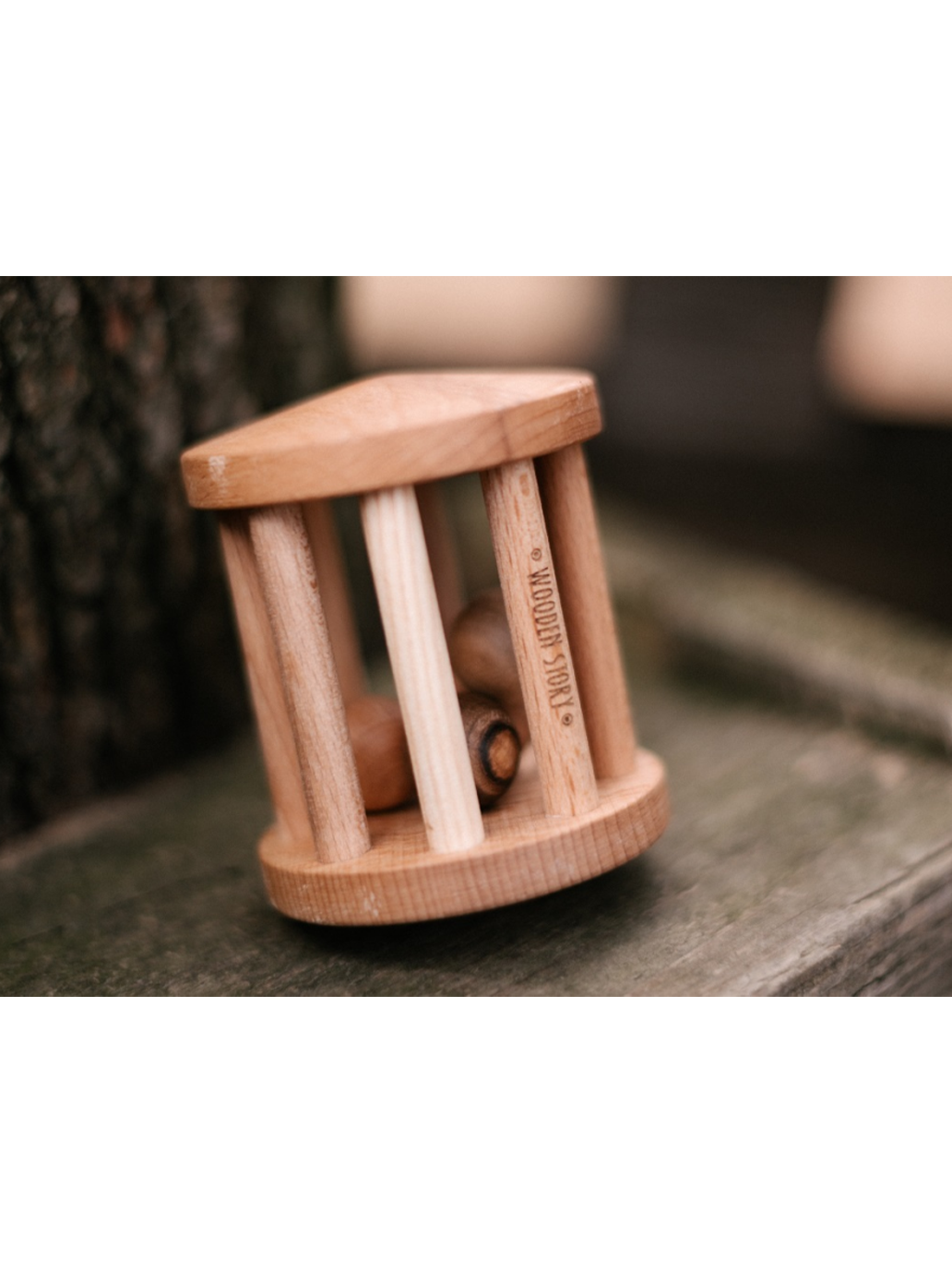 Drewniana grzechotka vintage Turtle Dove Wooden Story BÉBÉ Concept