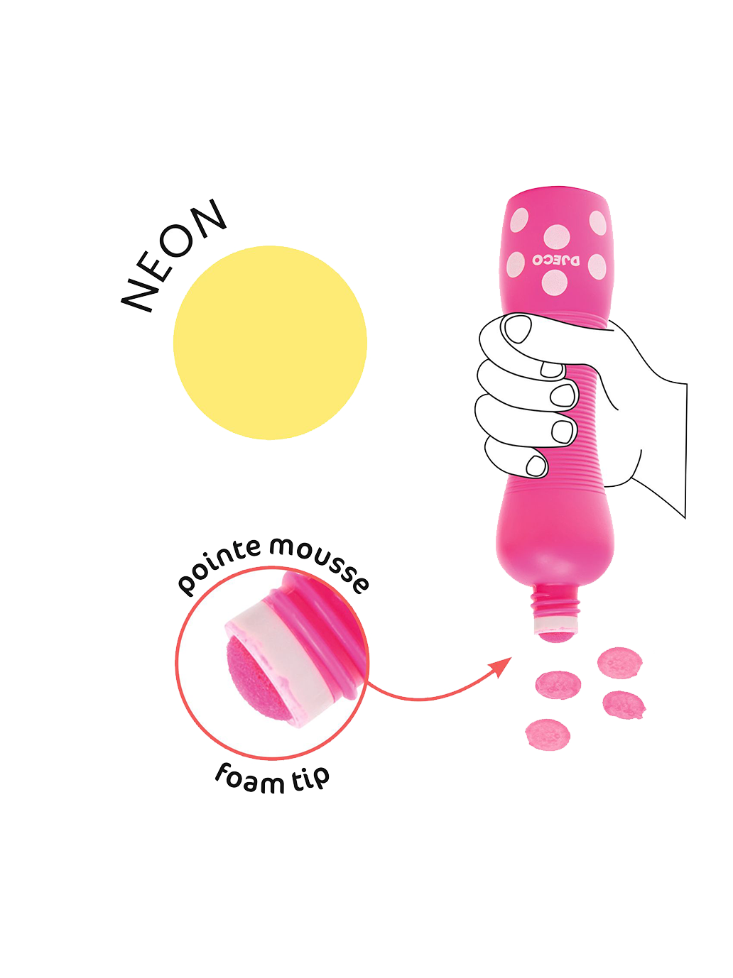 Markery stempelkowe 4 kolory Djeco BÉBÉ Concept