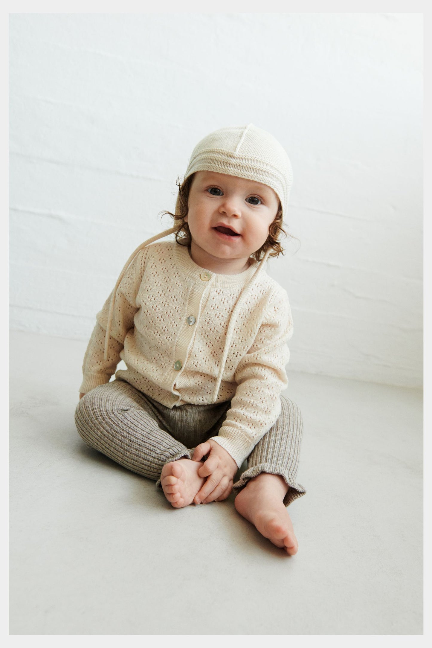 Sweterek merino Baby Pointelle Cardigan FUB BÉBÉ Concept