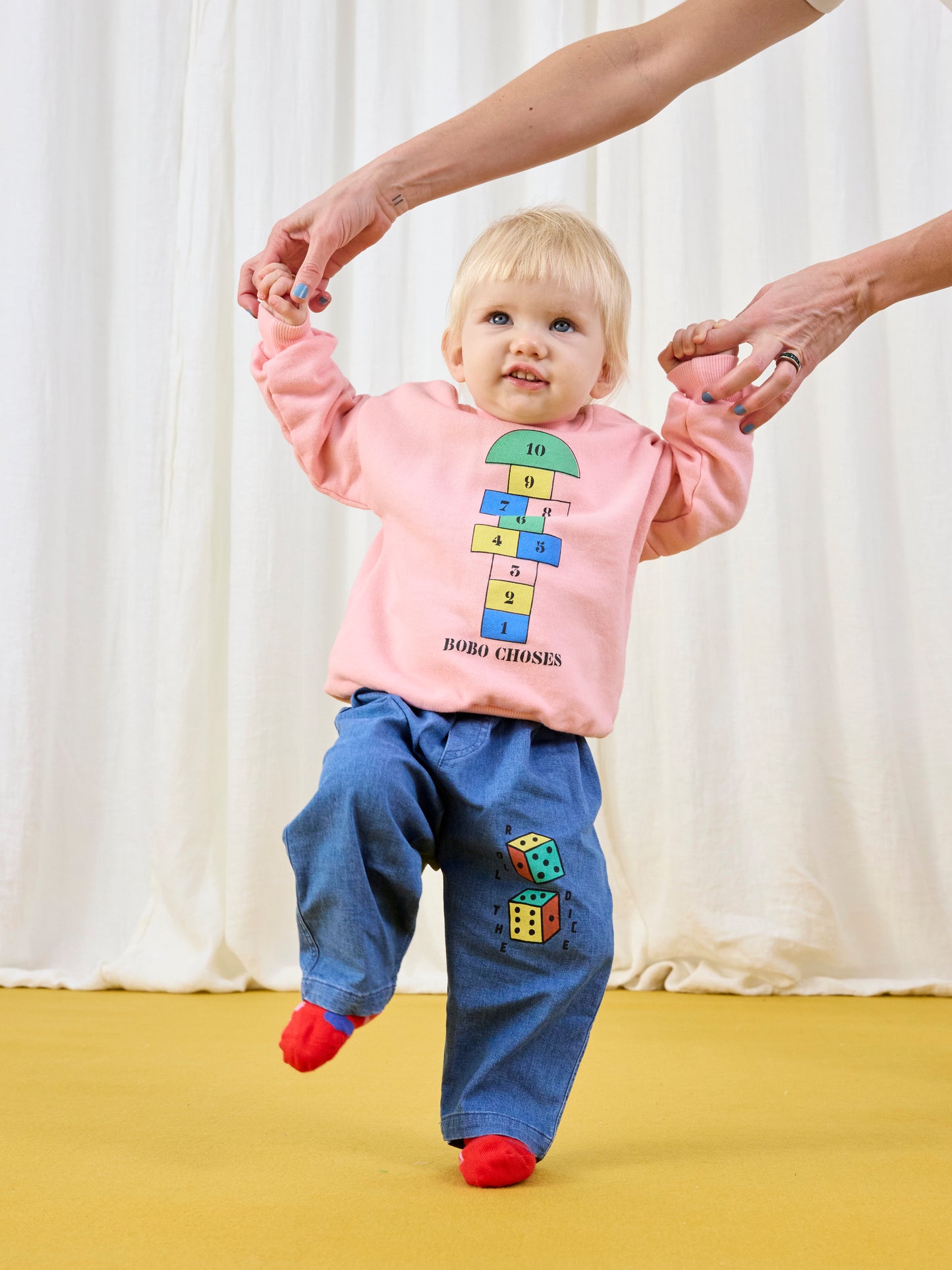 Roll The Dice light denim pants Baby Bobo Choses BÉBÉ Concept
