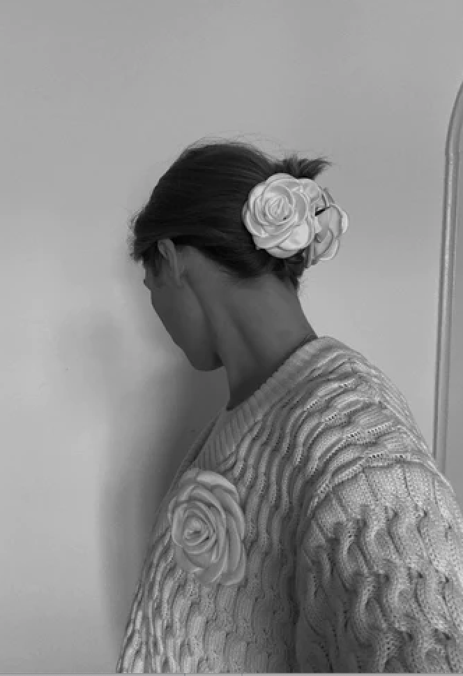 Klamra do włosów Small Satin Rose Claw Pico BÉBÉ Concept