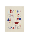 Materiałowy haftowany plakat z alfabetem