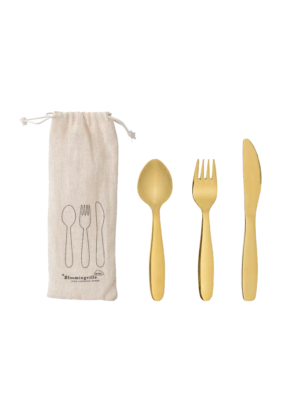 Zestaw stalowych sztućców dziecięcych Bloomingville BÉBÉ Concept