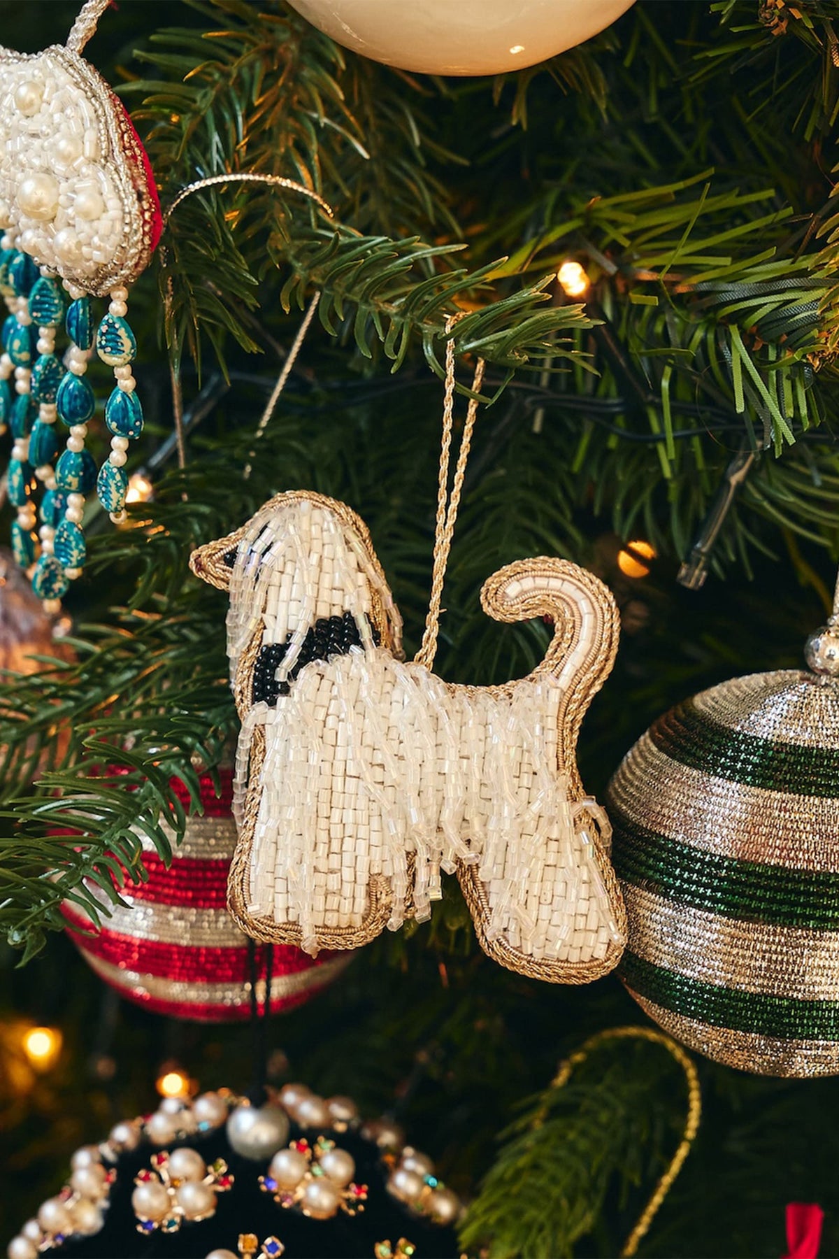 Ozdoba choinkowa Beaded Fancy Dog