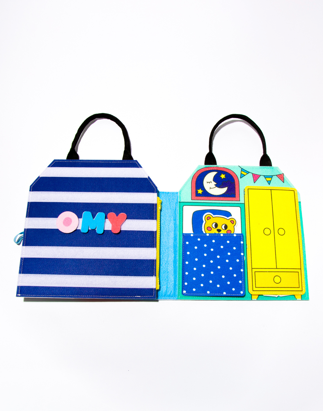 Miękka książeczka aktywizująca Montessori OMY BÉBÉ Concept