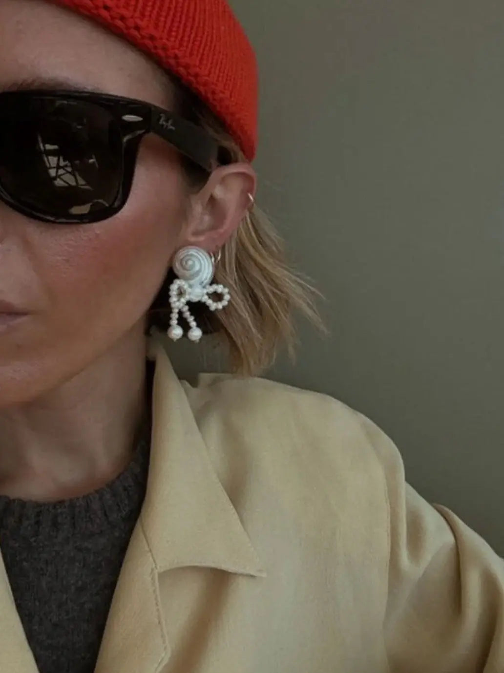 Kolczyki Shell & bow earrings Amori Mori BEBE Concept