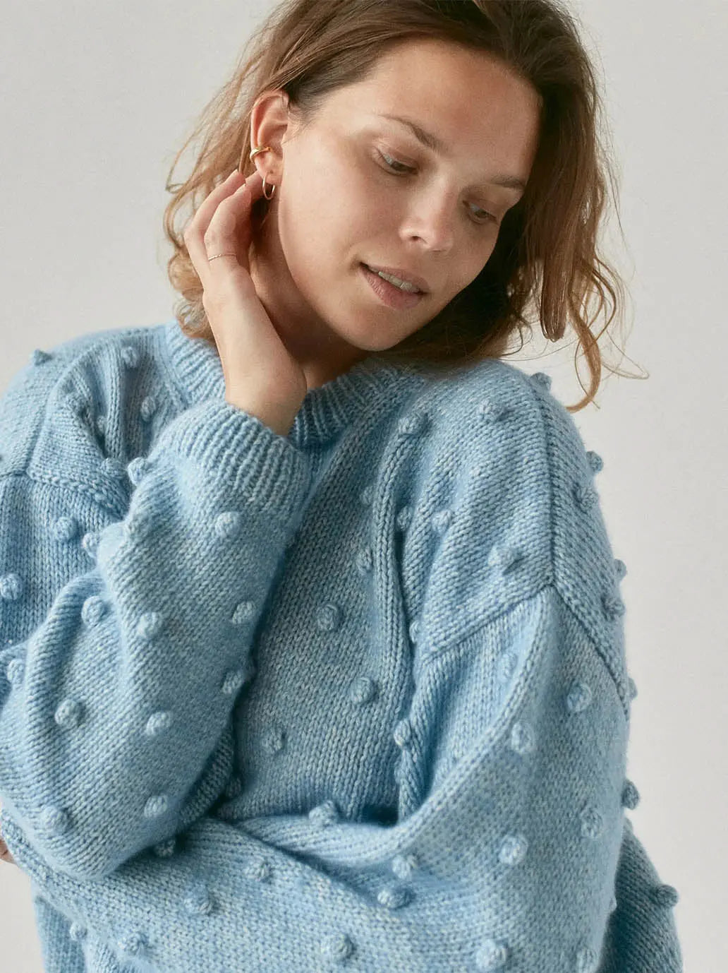 Sweter damski z wełny merino Popcorn Mille Family BEBE Concept