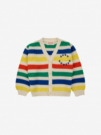 Sweter niemowlęcy Bobo Choses Multicolor stripes cardigan