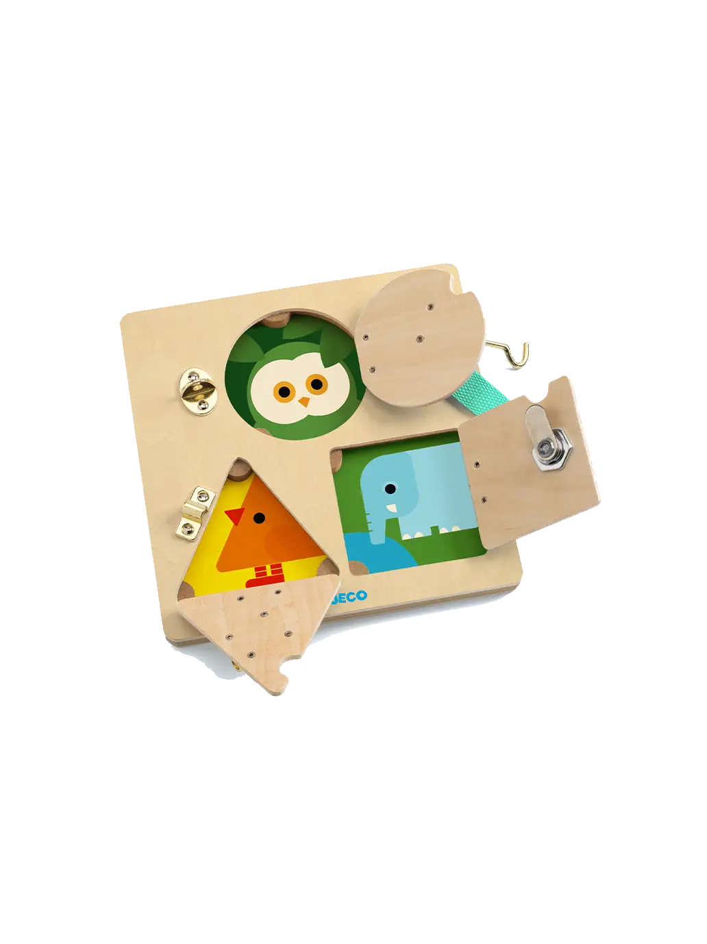 drewniana tabliczka manualna LockBasic Djeco BÉBÉ Concept