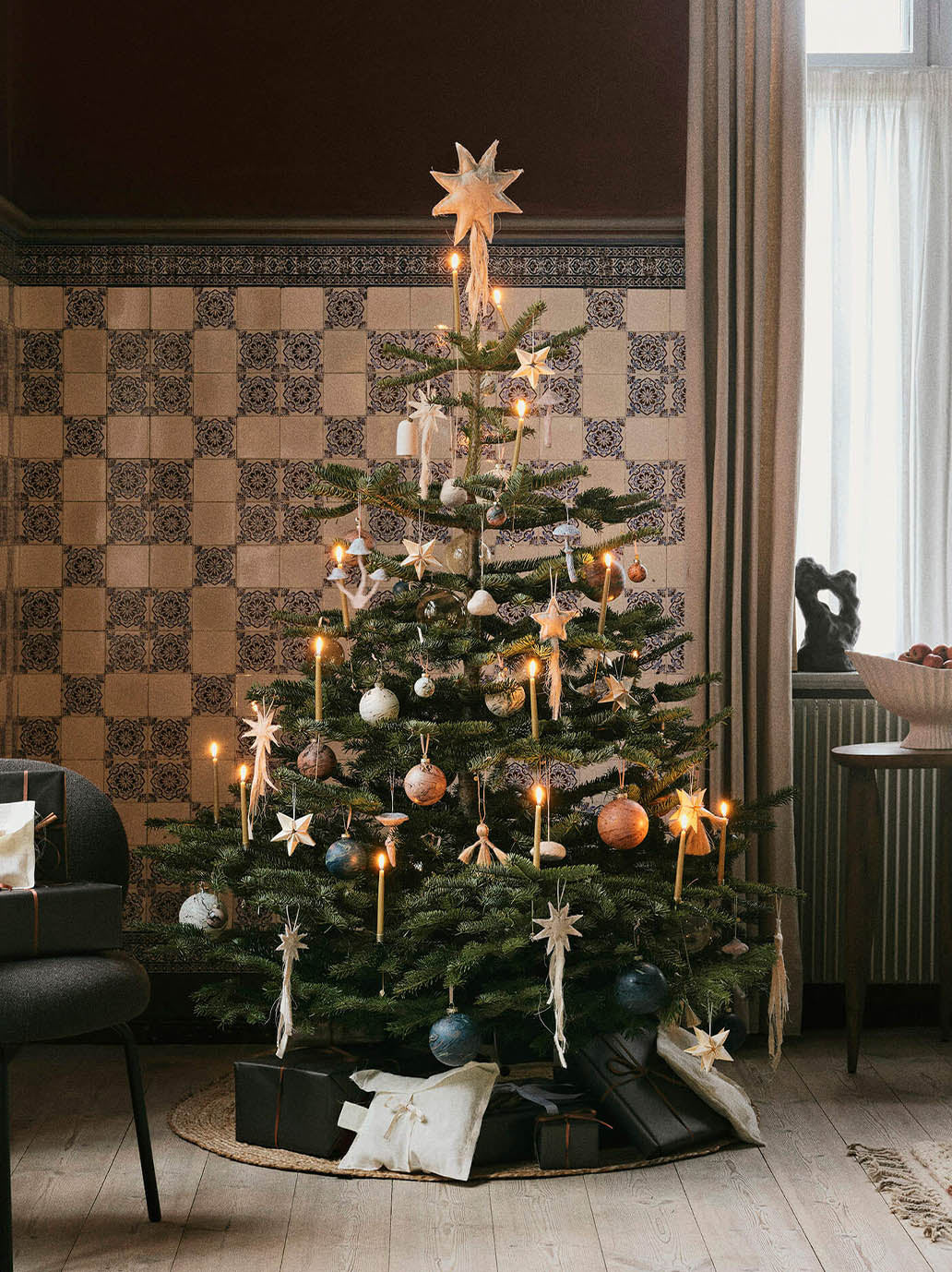 Zestaw płóciennych ozdób świątecznych Vela Star Ornaments Ferm Living BEBE Concept