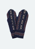 Ciara fair isle knit mittens NAVY