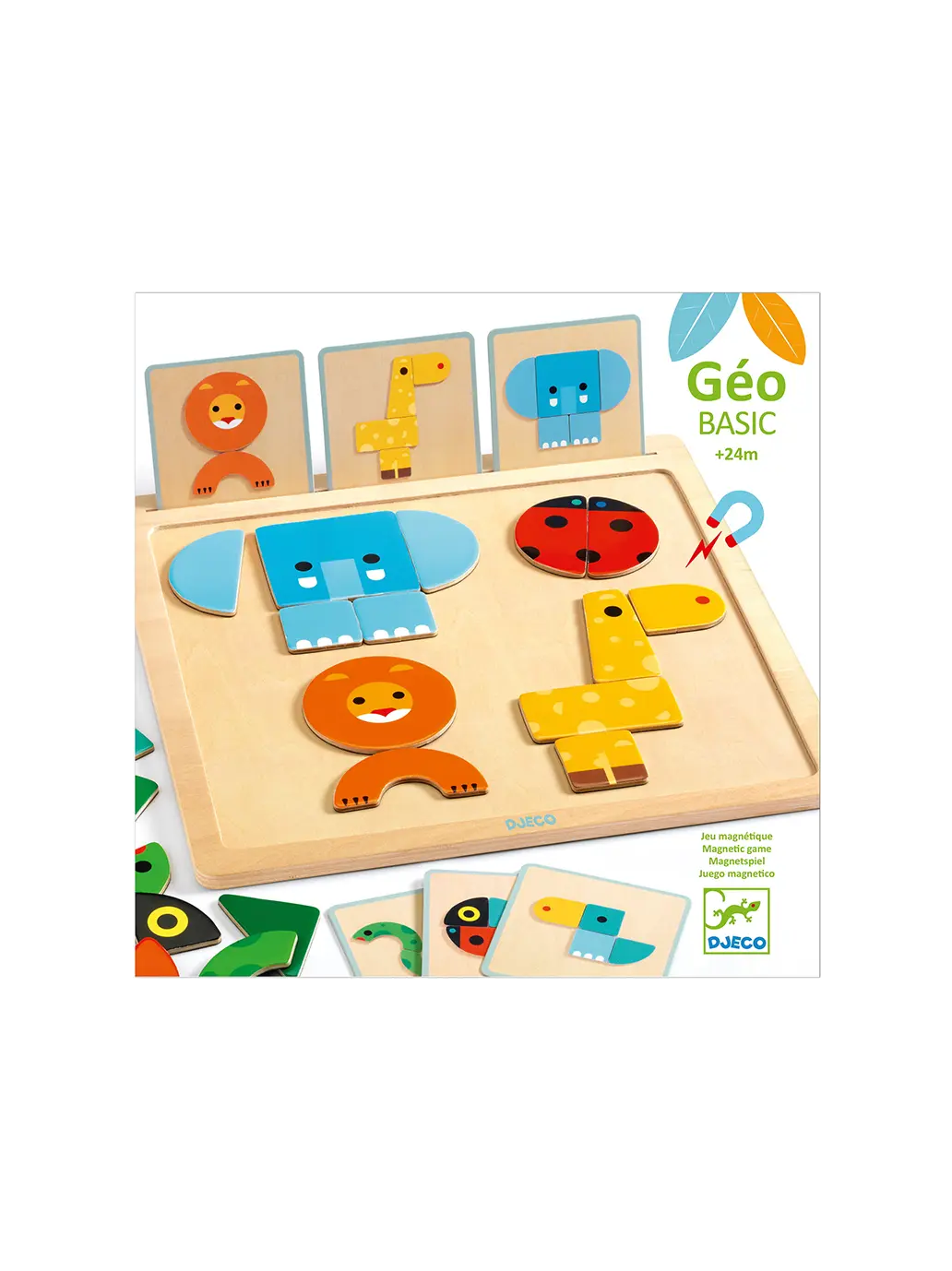 drewniana układanka magnetyczna dla najmłodszych GEO BASIC Djeco BÉBÉ Concept