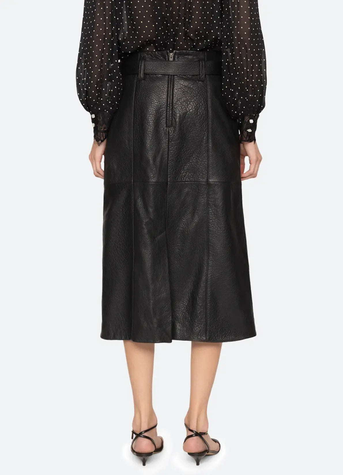 Gwen leather belted midi skirt SEA New York BEBE Concept