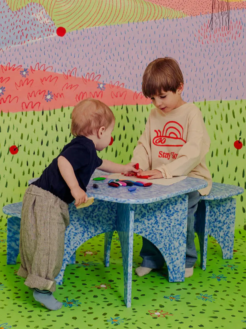 Stolik z eko tworzywa Square Table M1N3 Minimono BÉBÉ Concept