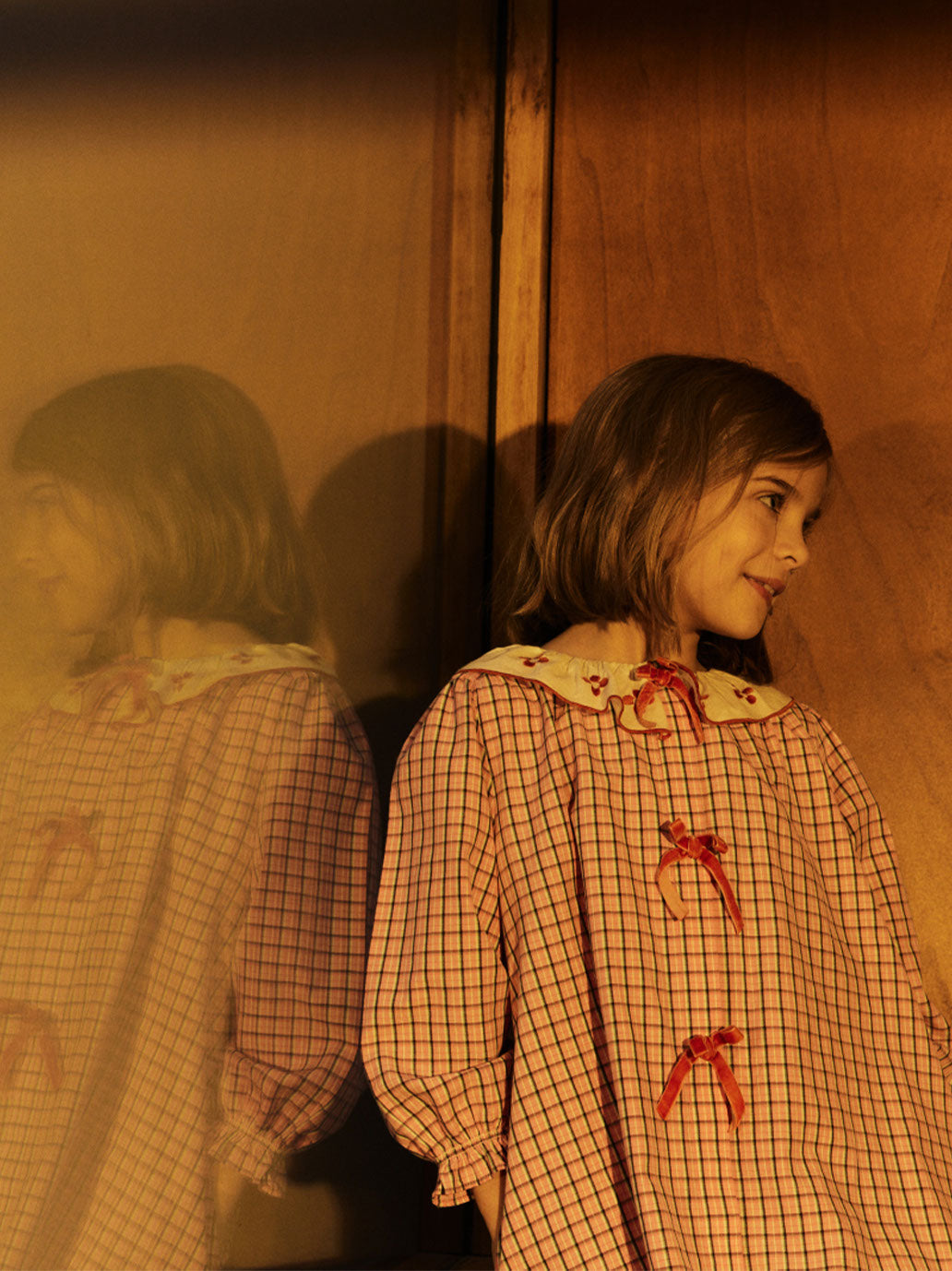 Sukienka Groseille dress Pink check Hello Simone BÉBÉ Concept