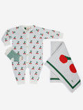 Zestaw niemowlęcy Baby Cherry all over knitted overall gift set Bobo Choses BÉBÉ Concept