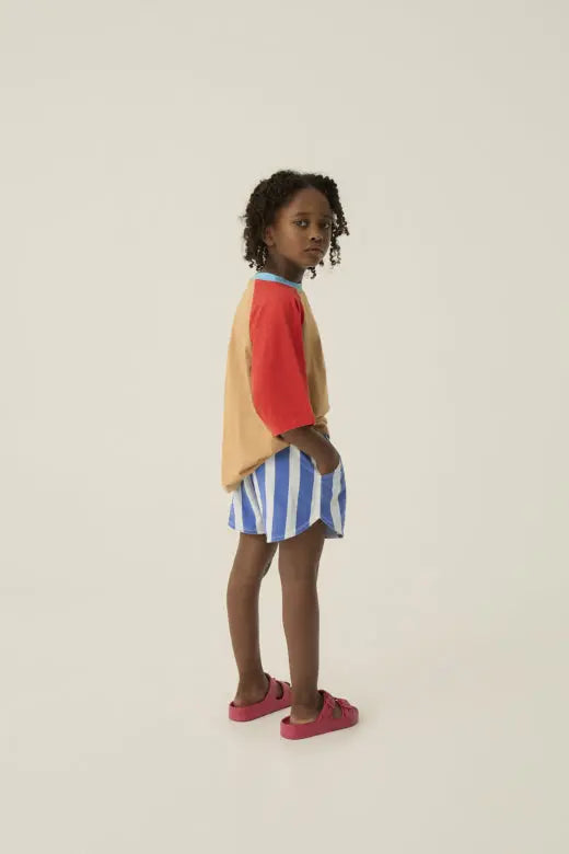 Blue Stripes Washed Shorts The Campamento BEBE Concept