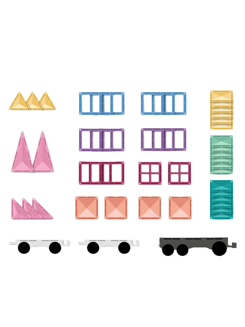 Klocki magnetyczne Pastel Transport Pack Connetix BÉBÉ Concept