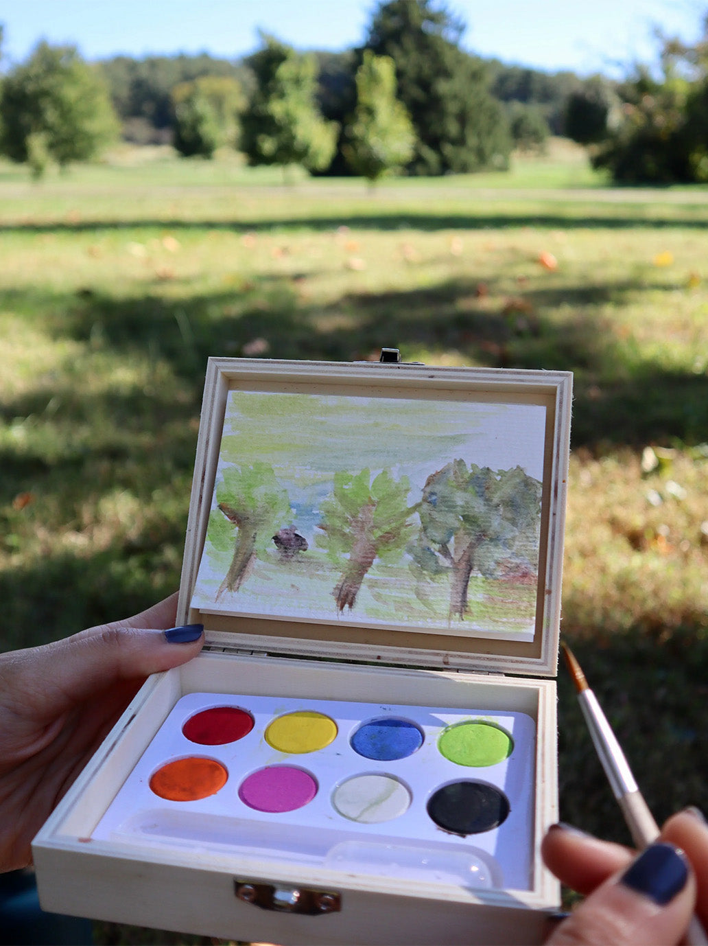 Zestaw kieszonkowy do malowania pejzaży Huckleberry Kikkerland BÉBÉ Concept