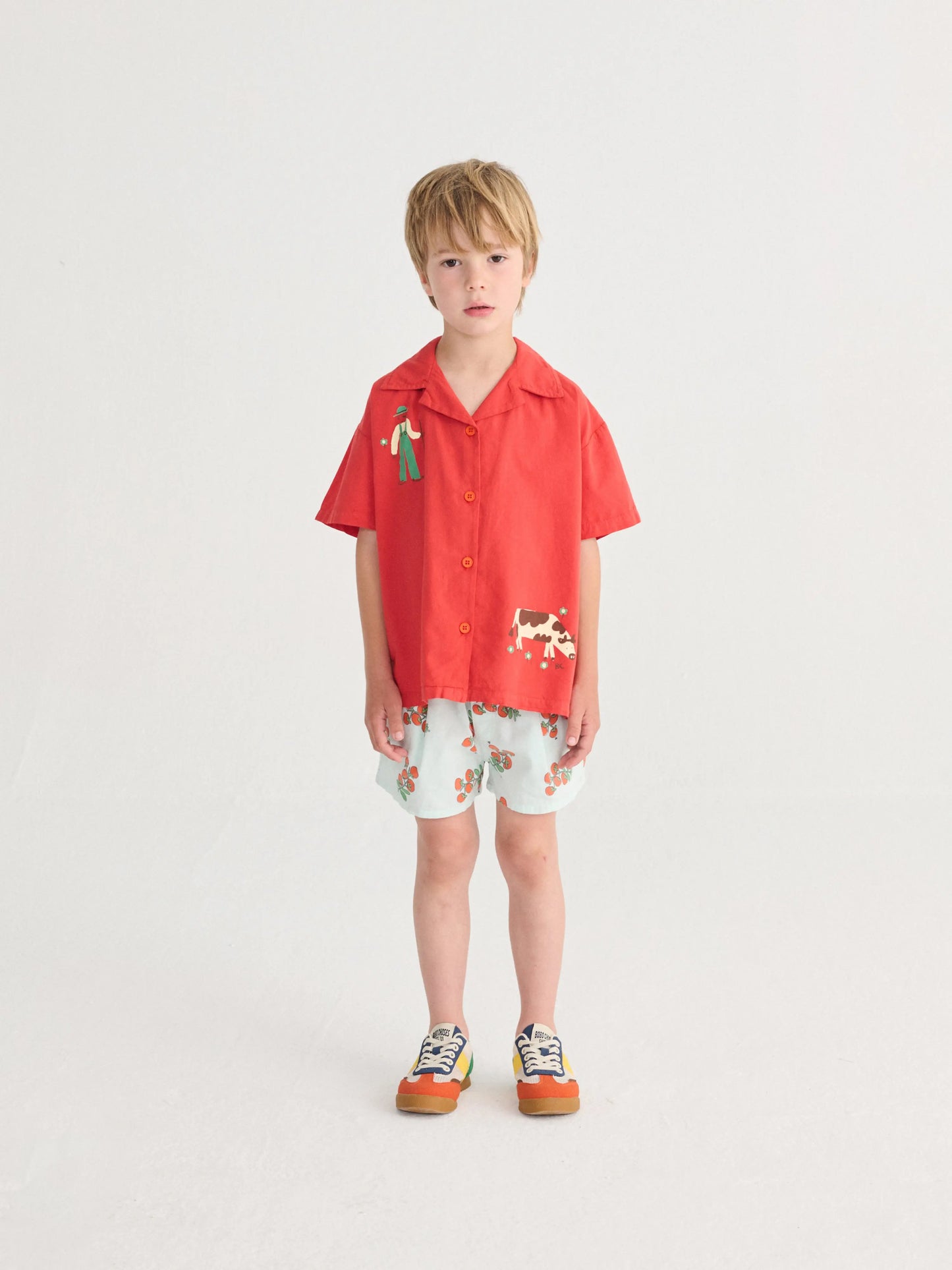Spodenki Juicy Tomatoes woven shorts Bobo Choses BEBE Concept