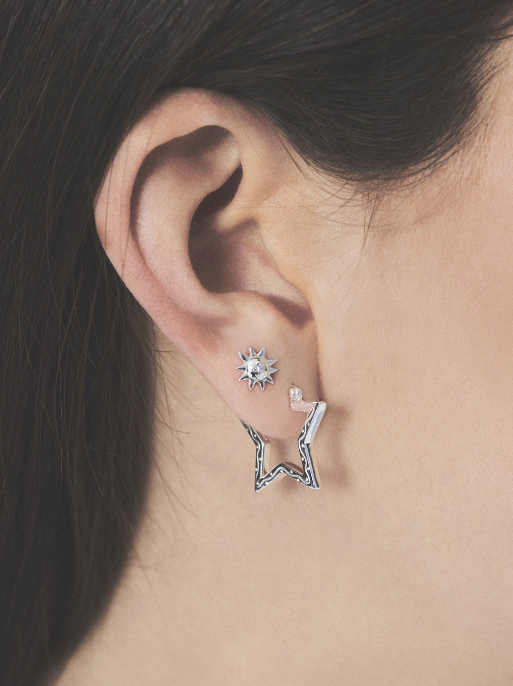 Kolczyki Funky Star Small Hoops Anna + Nina BÉBÉ Concept