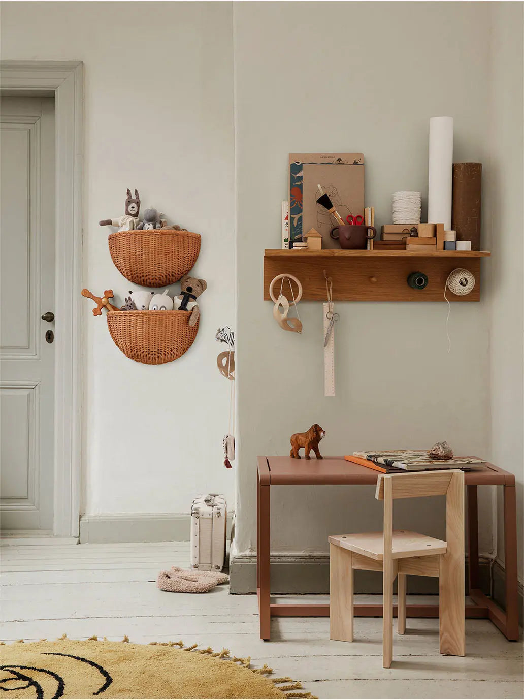 Zestaw rattanowych organizerów na ścianę Ferm Living BÉBÉ Concept