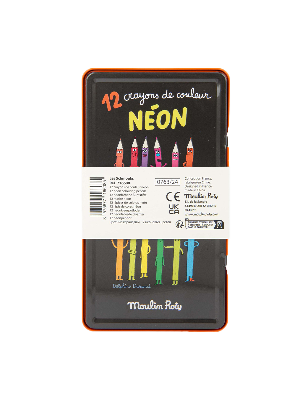 Zestaw 12 kredek w blaszanym pudełku Moulin Roty BÉBÉ Concept