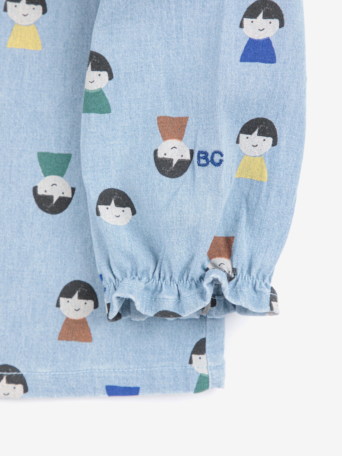 Game Pawns all over light denim blouse Baby Bobo Choses BÉBÉ Concept