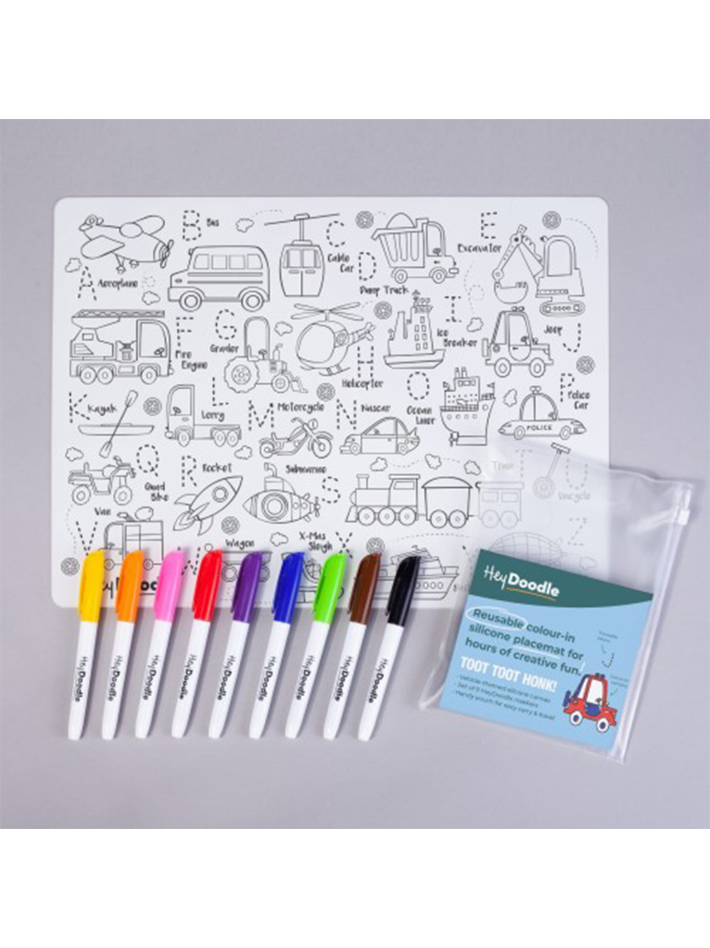 Duża mata silikonowa do wielokrotnego kolorowania HeyDoodle BÉBÉ Concept