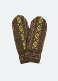 Ciara fair isle knit mittens OLIVE