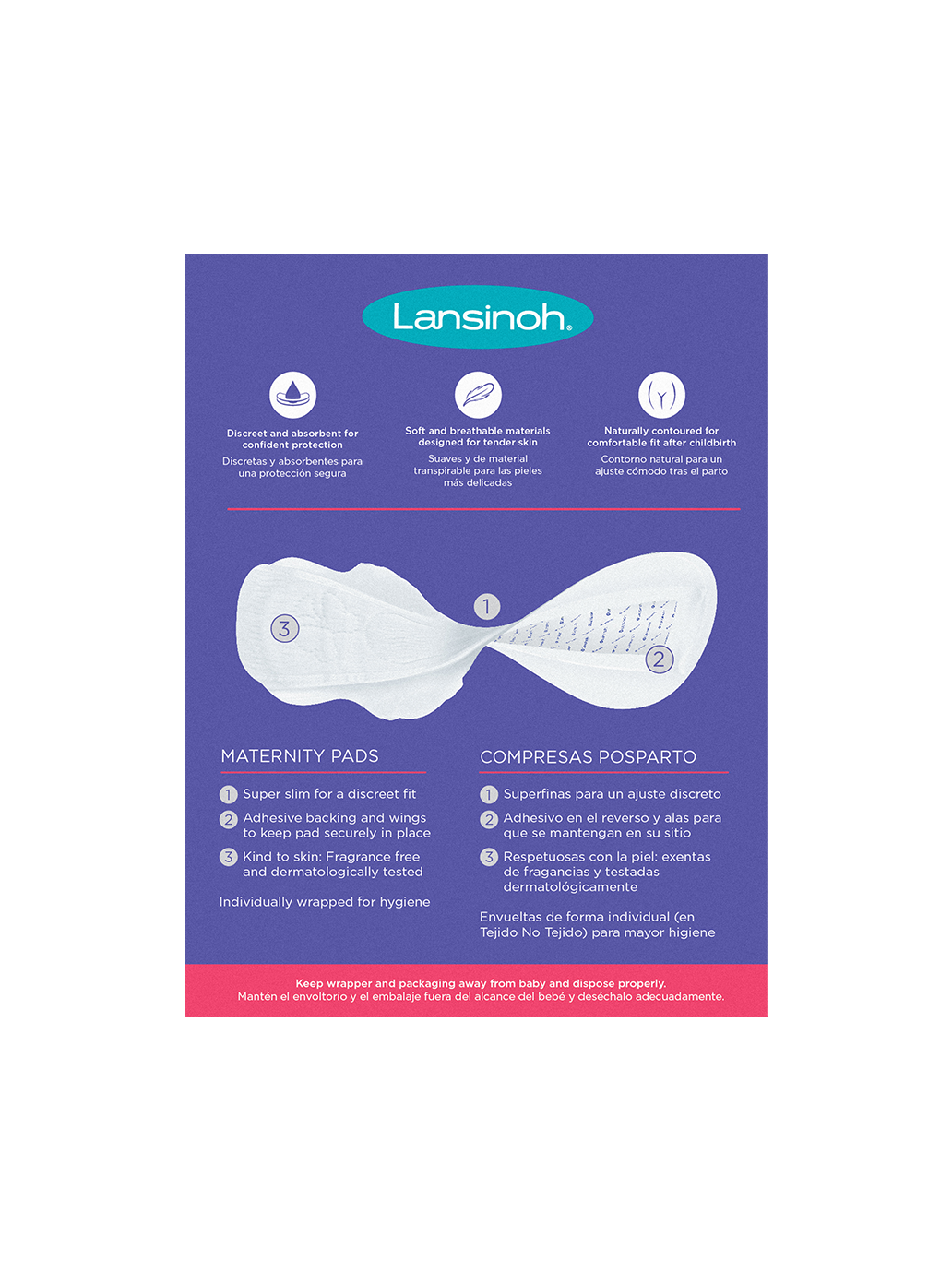 Podkłady poporodowe dyskretne i chłonne M Lansinoh BÉBÉ Concept