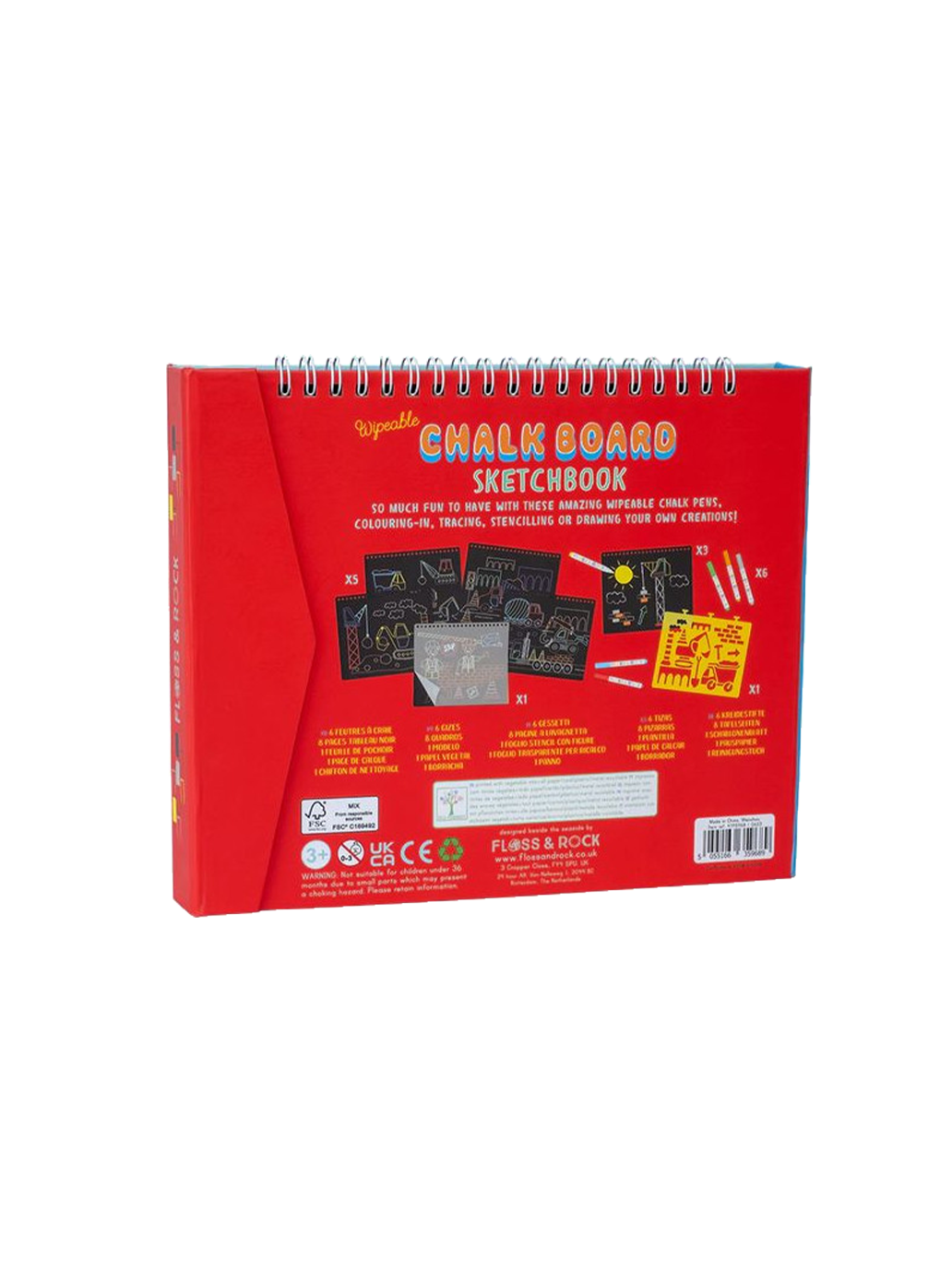 Szkicownik z kredowymi pisakami Chalkboard Floss & rock BÉBÉ Concept