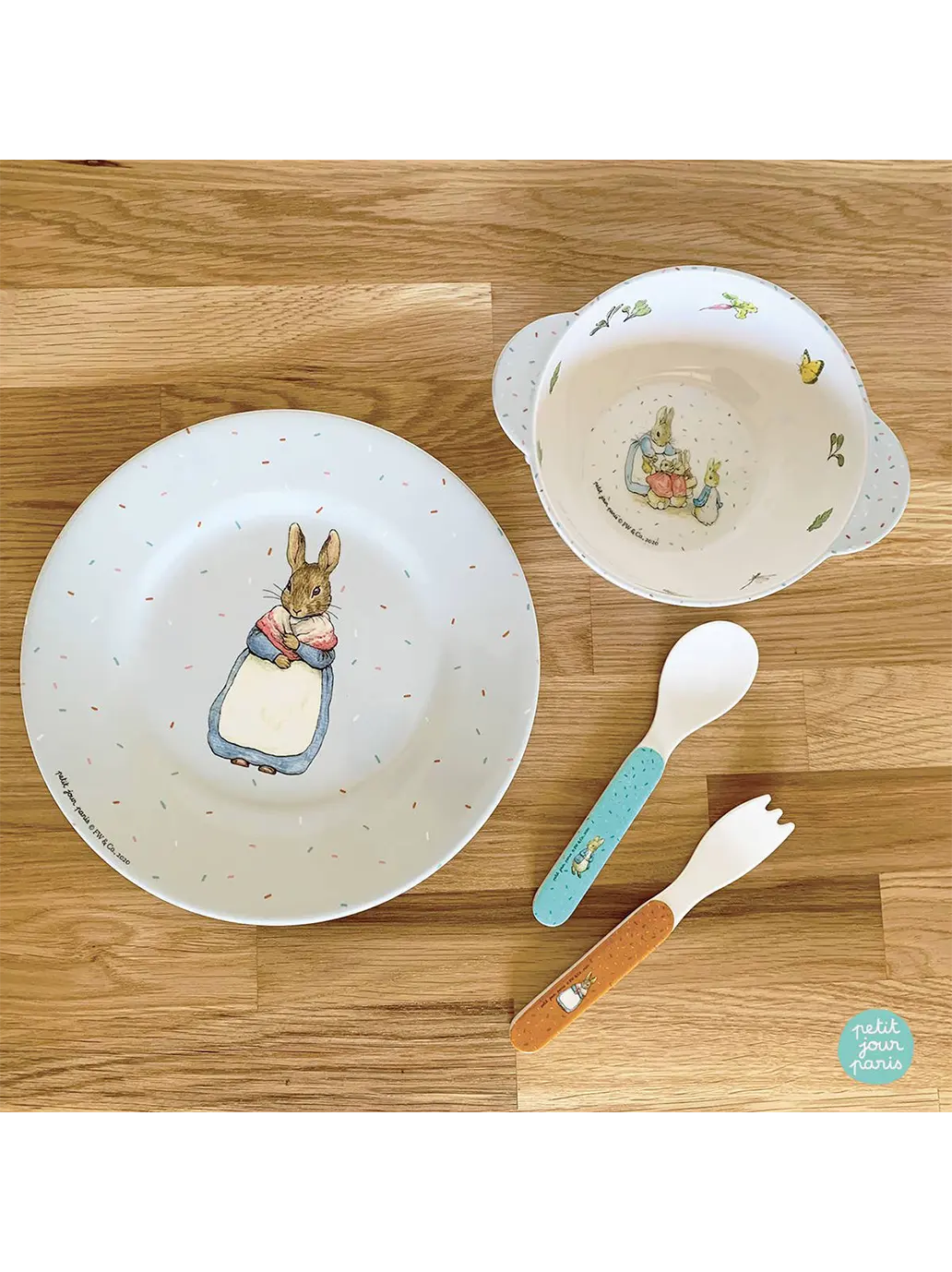 Talerz dziecięcy z melaminy Peter Rabbit Maison Petit Jour BEBE Concept