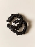 Zestaw jedwabnych gumek do włosów The Mini Scrunchie BLACK