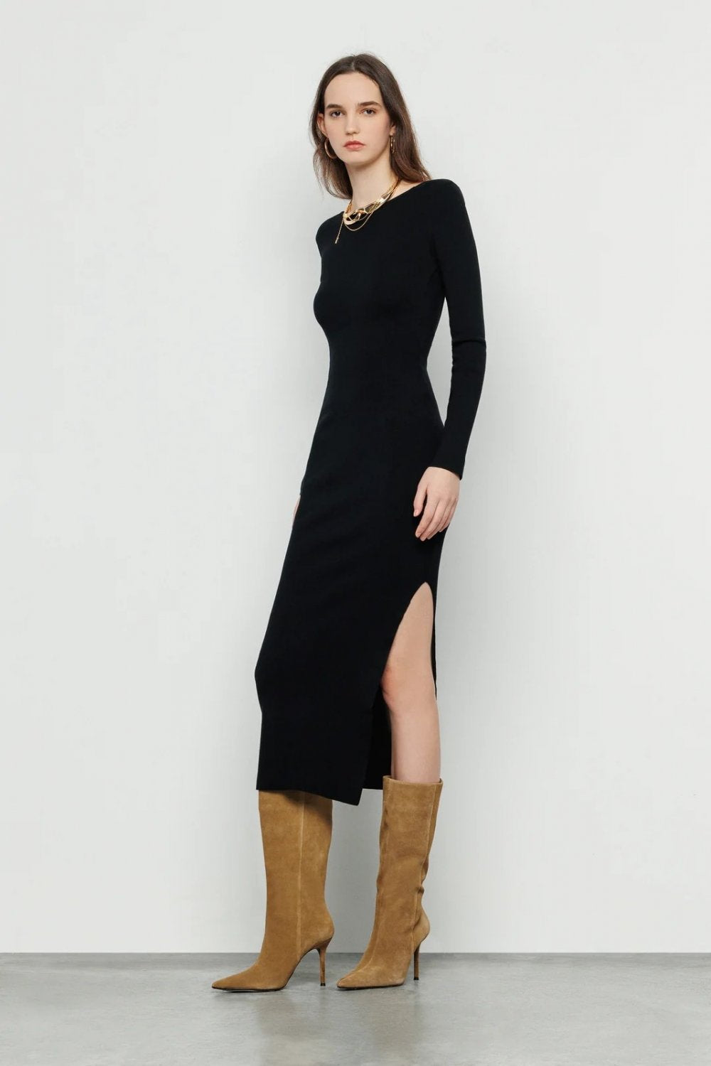 OUTLET Sukienka midi z odkrytymi plecami | rozm. XS bébé concept BÉBÉ Concept