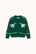 Geese Embroidery Cardigan DARK GREEN