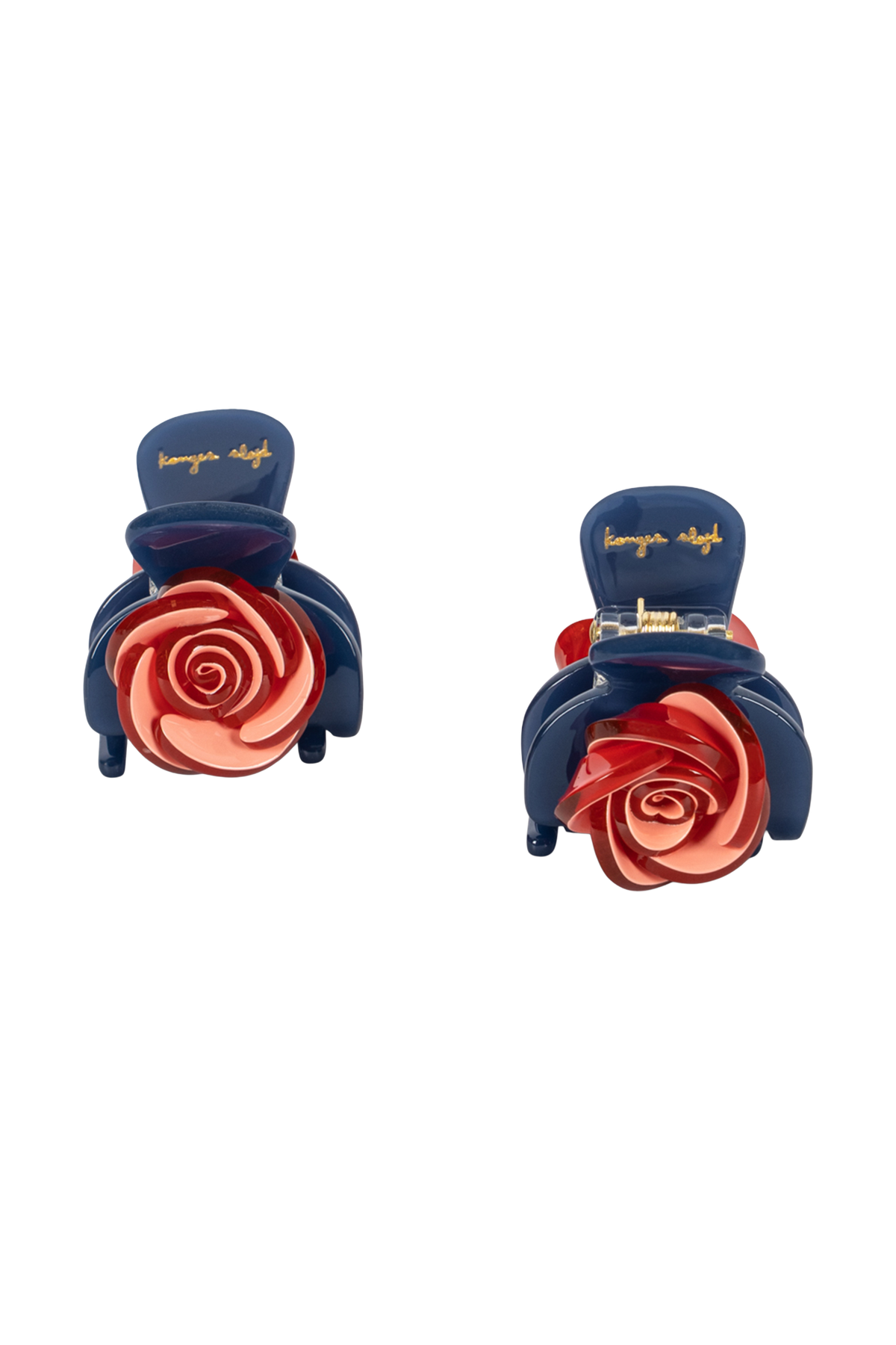 Set di 2 fermagli per capelli a forma di rosa