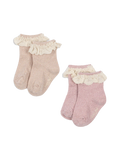 2 Pack Glitter Frill Socks ROSETTE