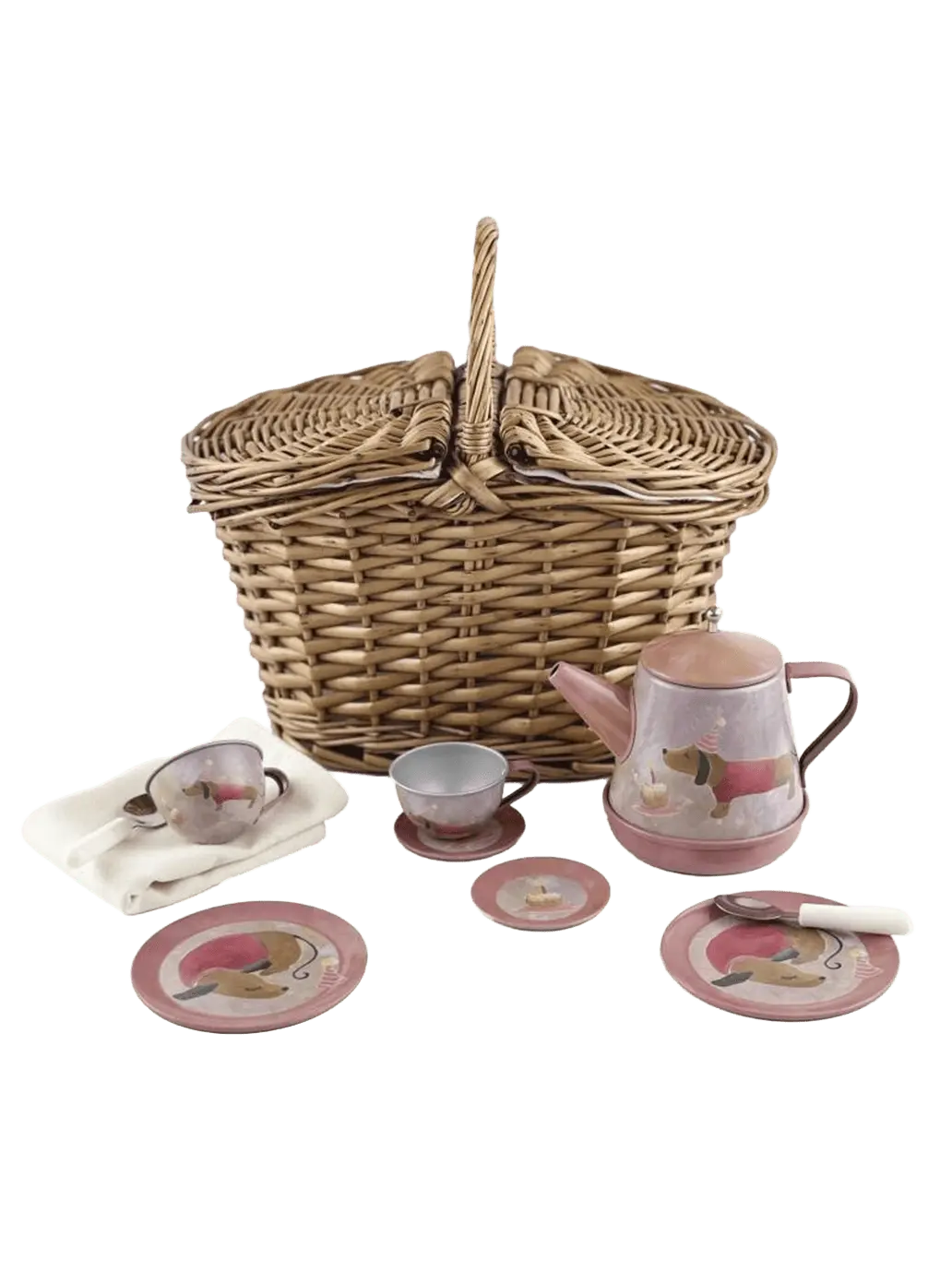 Zestaw herbaciany w wiklinowym koszyku Egmont Toys BEBE Concept
