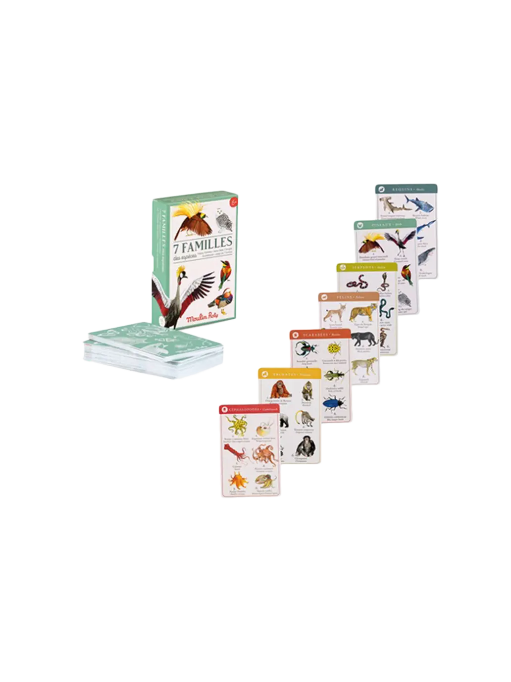 edukacyjna gra karciana 7 Happy Families Moulin Roty BEBE Concept