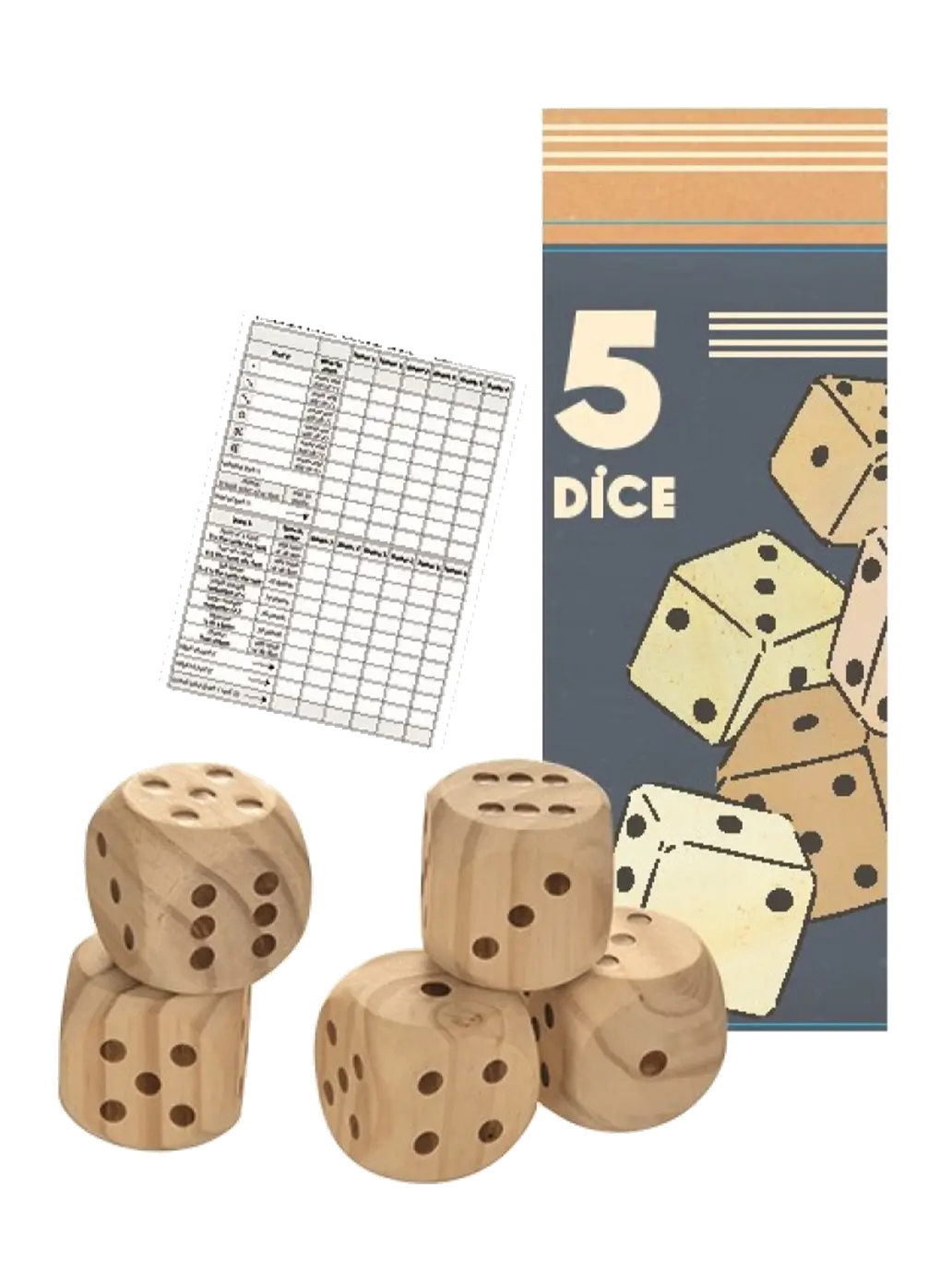 duże drewniane kości do gry 5 szt. Egmont Toys BEBE Concept