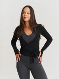 Soft Ballet Wrap Top BLACK