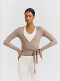 Soft Ballet Wrap Top CLAY