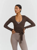 Soft Ballet Wrap Top ESPRESSO