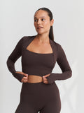 Softsculpt Bolero Long Sleeve Top ESPRESSO