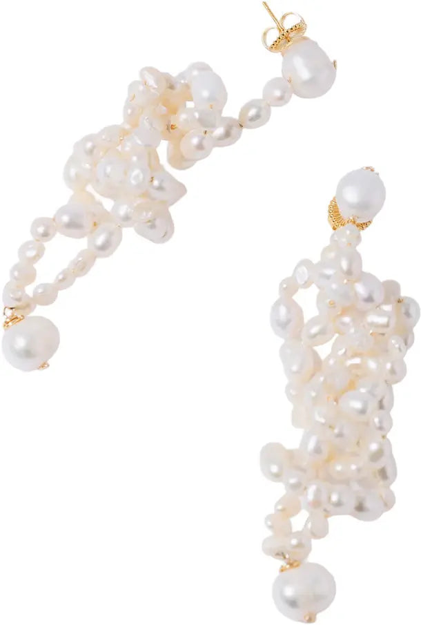 White Lotus Earrings PEARL OCTOPUSS.Y BEBE Concept